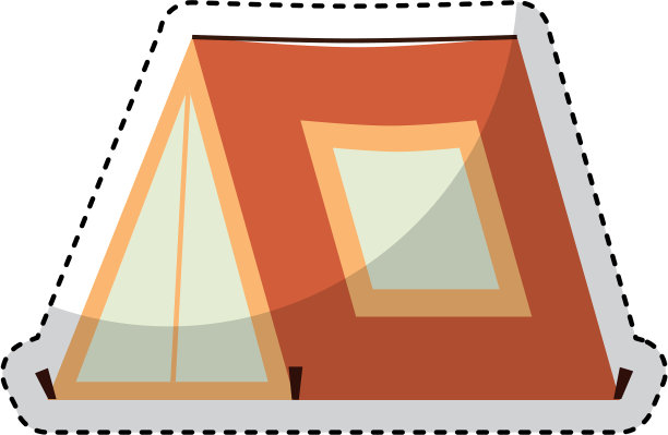 帐篷露营孤立的图标图片下载