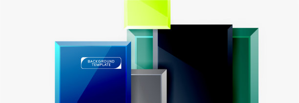 几何正方形设计抽象旗帜光泽图片下载