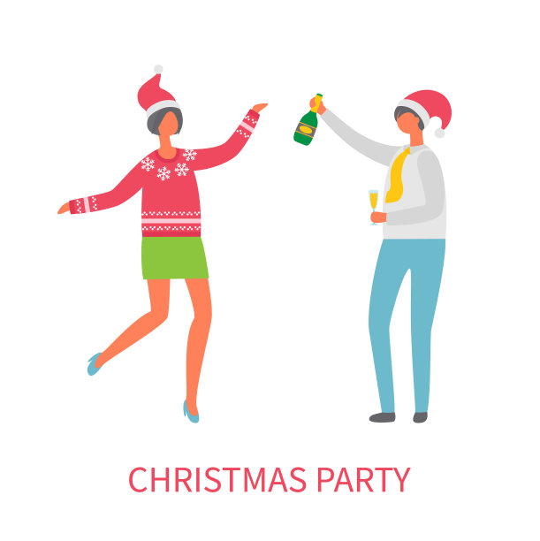 圣诞派对庆祝男子玻璃香槟图片下载