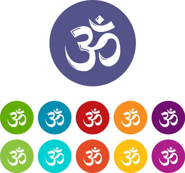 Om符号印度教图标设置颜色图片下载