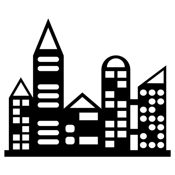 黑色城市图标集图片下载