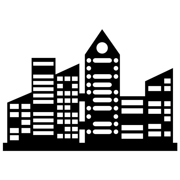 黑色城市图标集图片下载