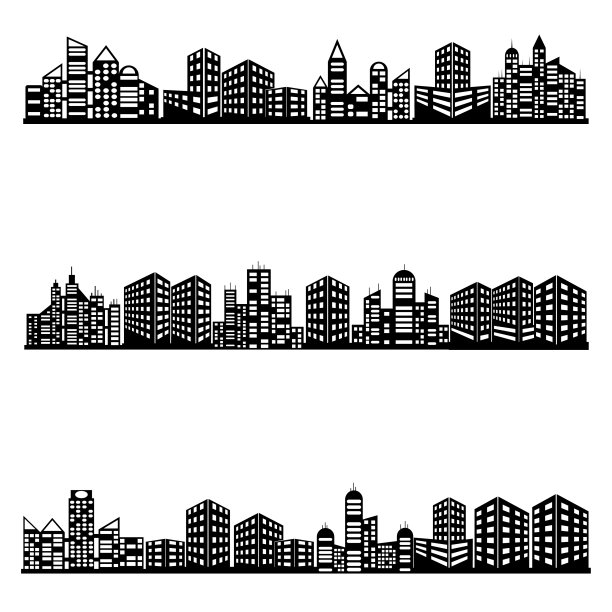 黑色城市图标集图片下载