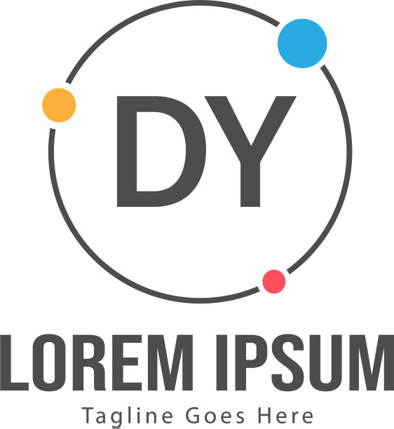 具有现代框架的DY首字母标志模板图片下载