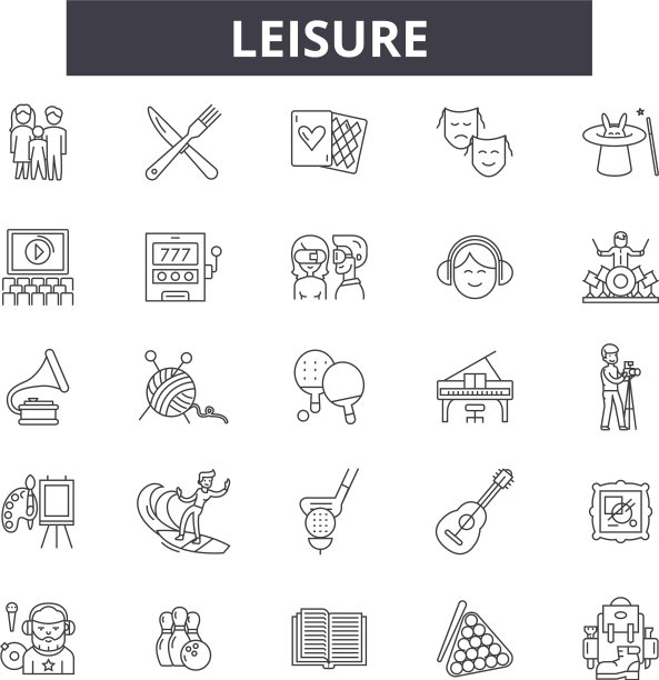 休闲线条图标标志设置轮廓图片下载