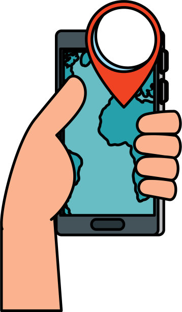 用户手与智能手机和pin GPS应用程序图片下载