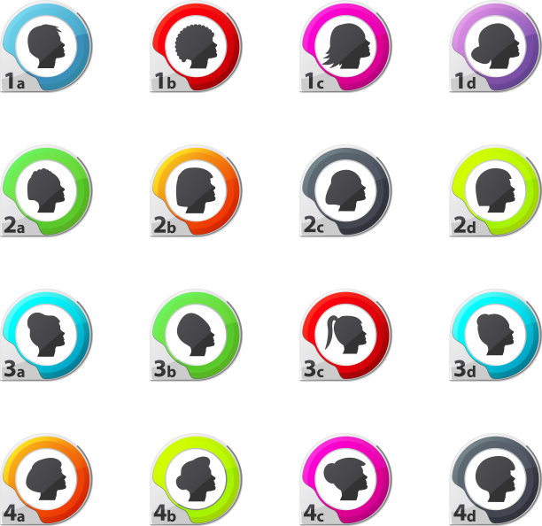 女性剪影图标集图片下载