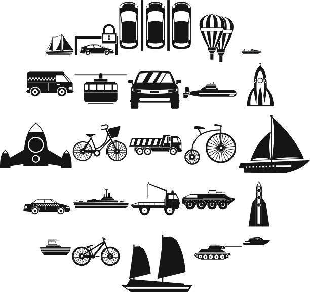 通过运输交付图标设置简单的风格图片下载