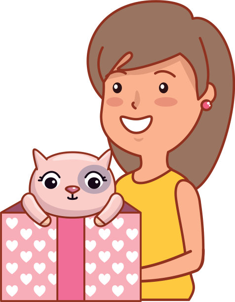 漂亮年轻的女人和可爱的猫图片下载