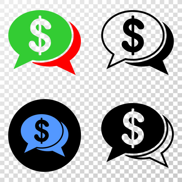 带有金融聊天消息的EPS图标图片下载