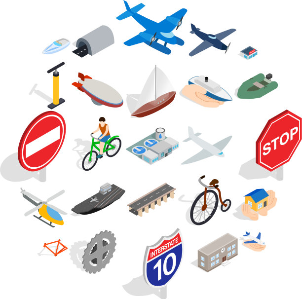 私人飞行器图标设置等距样式图片下载