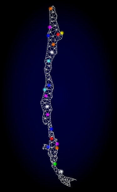 带有眩光点的智利网状地图图片下载