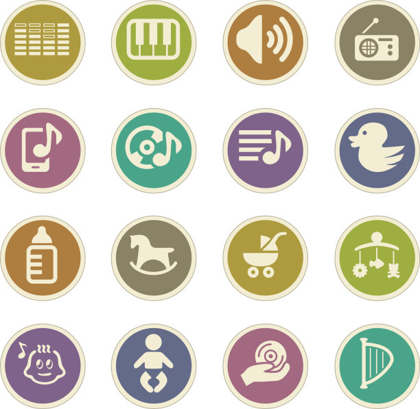 儿童玩具图标套装图片下载