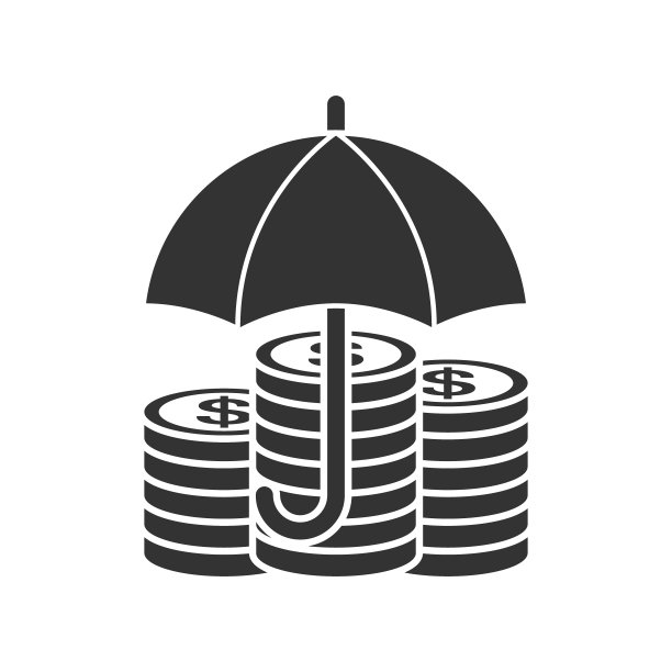 雨伞下的钱图标图片下载