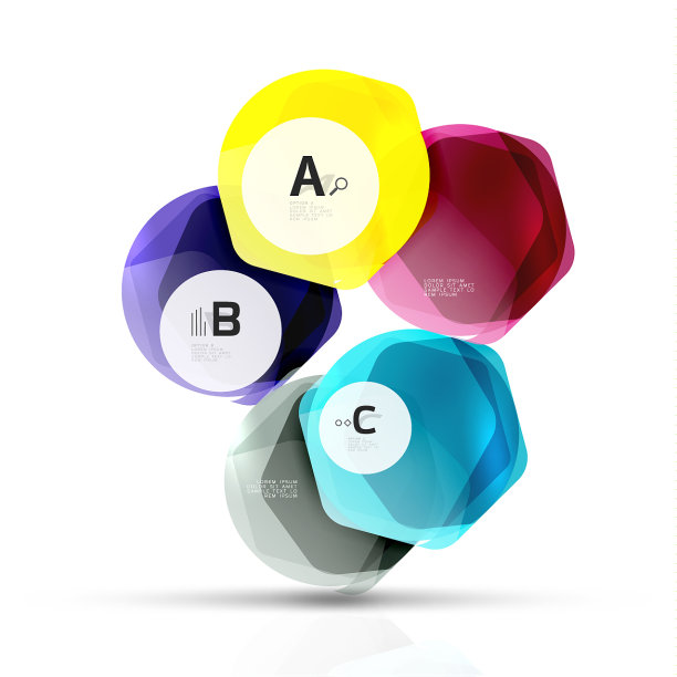 玻璃彩色六角形光泽塑料六角形图片下载