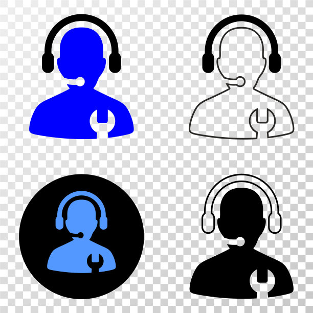 呼叫中心服务人员eps图标图片下载