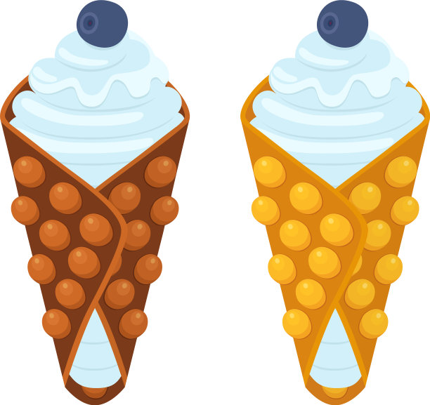 甜甜的比利时华夫饼配蓝莓早餐图片下载