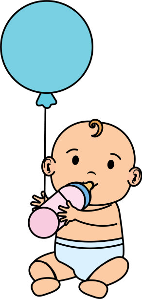 可爱的小男孩和气球氦气宝宝图片下载