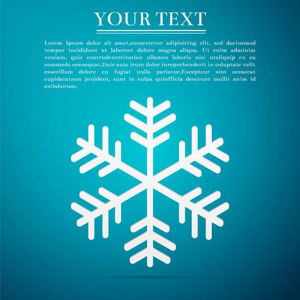 雪花平面图标上的蓝色背景图片下载