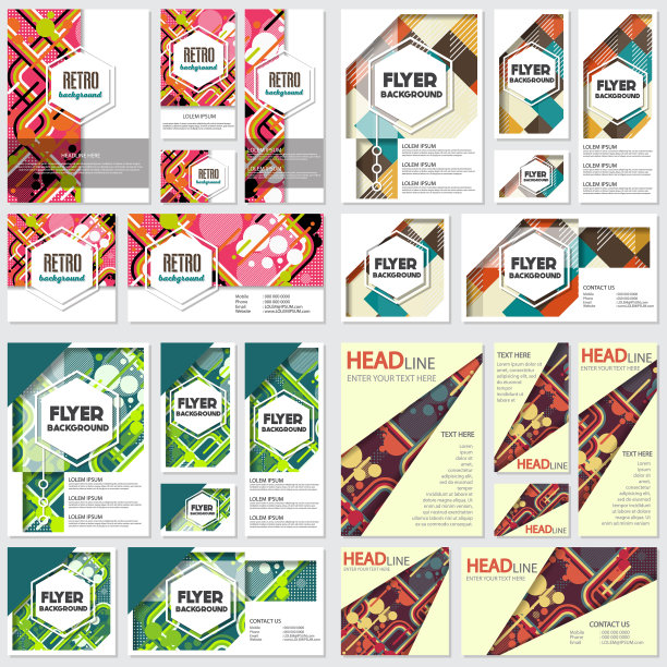 老式复古风格的背景设计模板图片下载