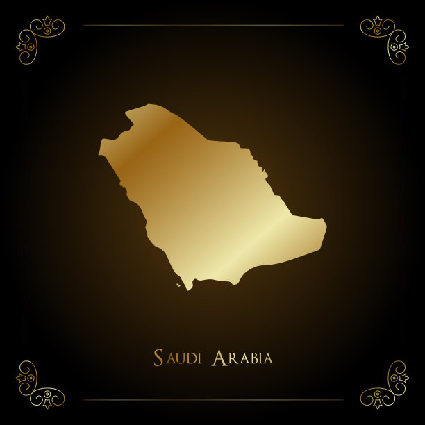 沙特阿拉伯黄金地图图片下载