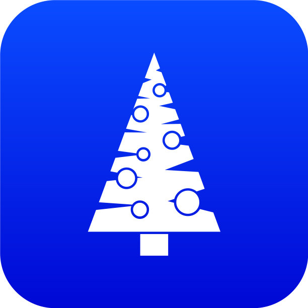 圣诞树图标数字蓝色图片下载