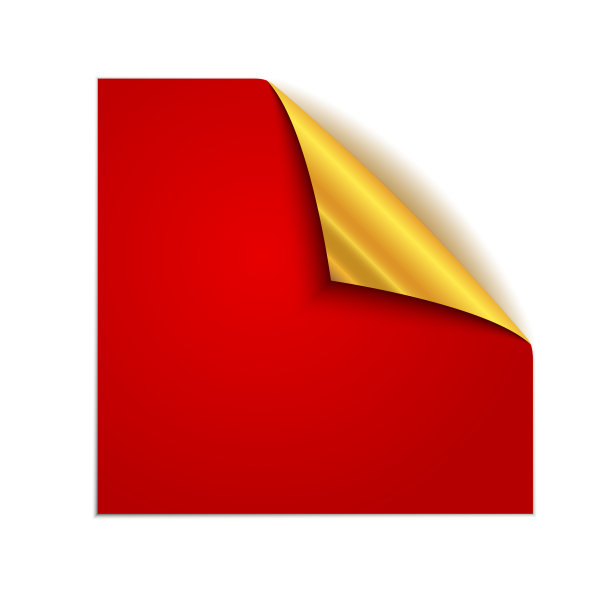 红色方块纸贴纸图片下载