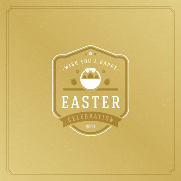 复活节贺卡文本模板和徽章图片下载