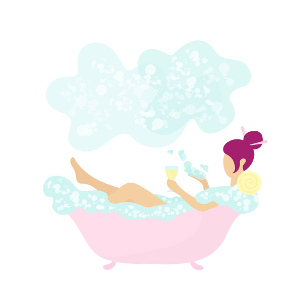 洗澡喝酒的小女人图片下载