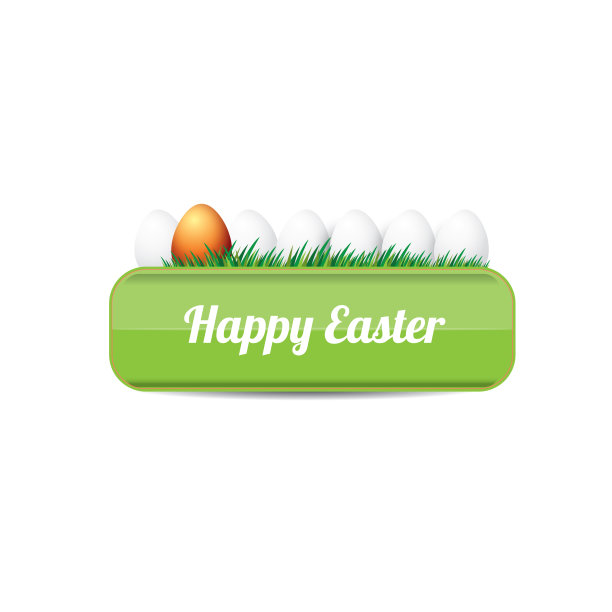 复活节绿色光泽纽扣与复活节彩蛋图片下载