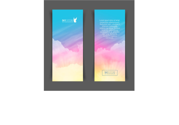 狭窄的垂直横幅与现实的粉红色图片下载