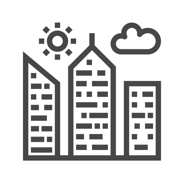 城市建筑细线图标图片下载