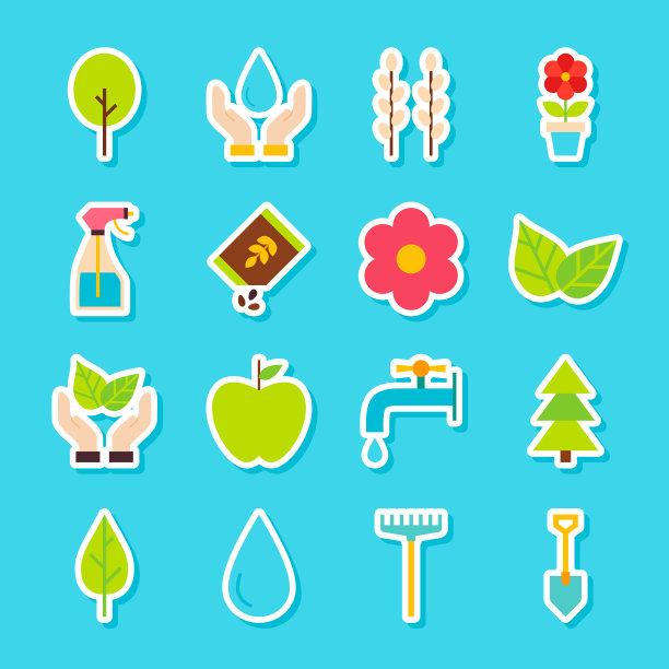 园艺春天贴纸图片下载