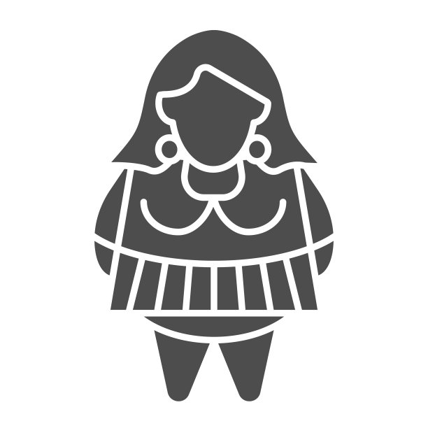 胖女孩固体图标身体积极图片下载