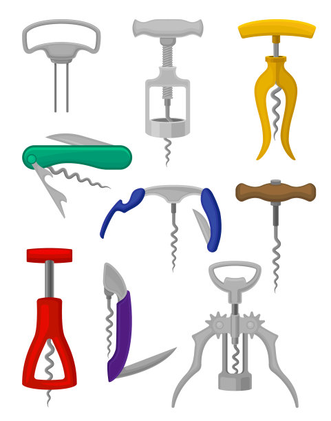 一套不同类型的开瓶器图片下载