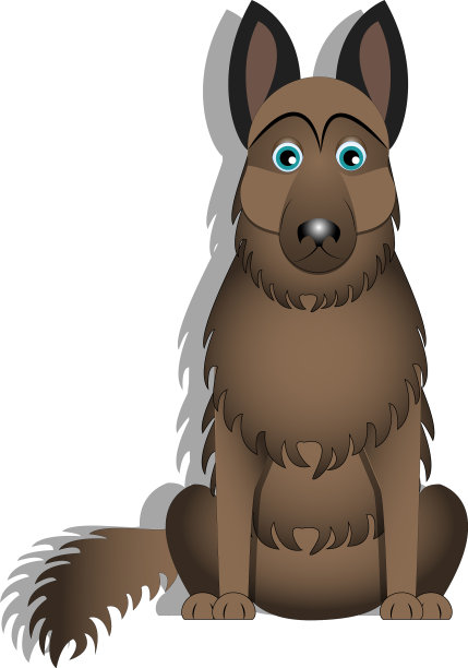 卡通德国牧羊犬图片下载