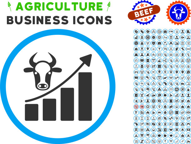 牛图表成长圆形图标设置图片下载
