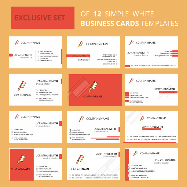 一套12把屠刀创意名片图片下载