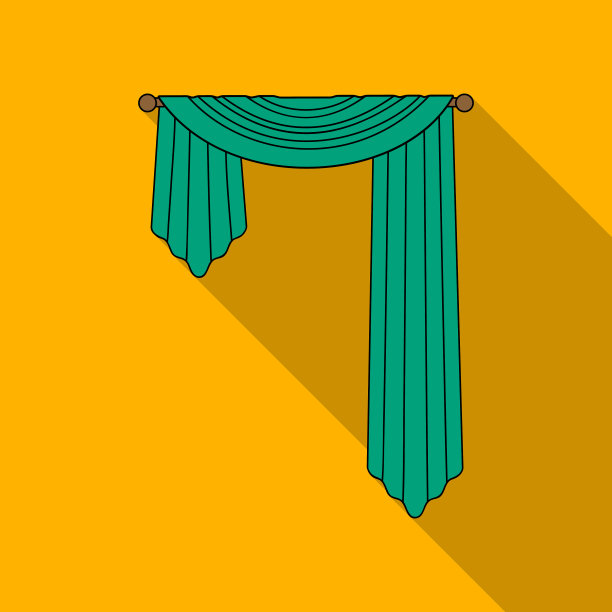 在飞檐窗帘上有布帘的窗帘图片下载