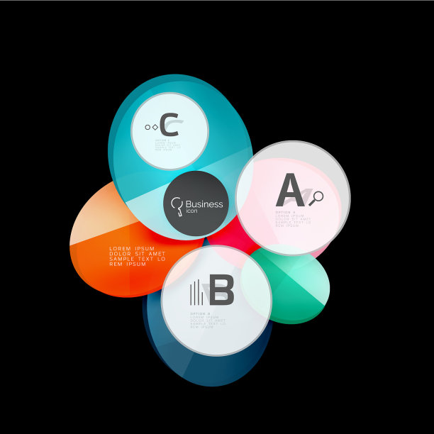 玻璃色圈-信息图形元素上图片下载
