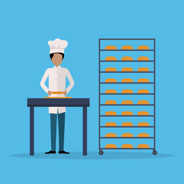 面包师揉面包面团图片下载