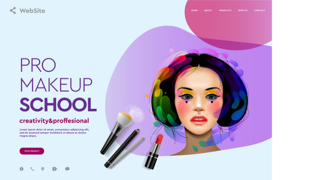 网页设计模板的化妆学校课程图片下载