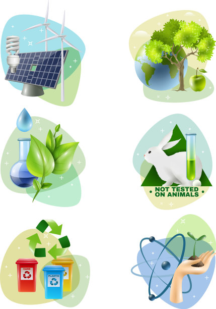 环境保护6个生态图标集图片下载