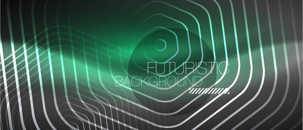 黑色和发光的颜色线霓虹灯设计magin图片下载