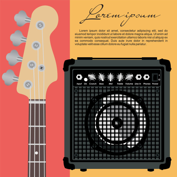 吉他和扬声器图片下载