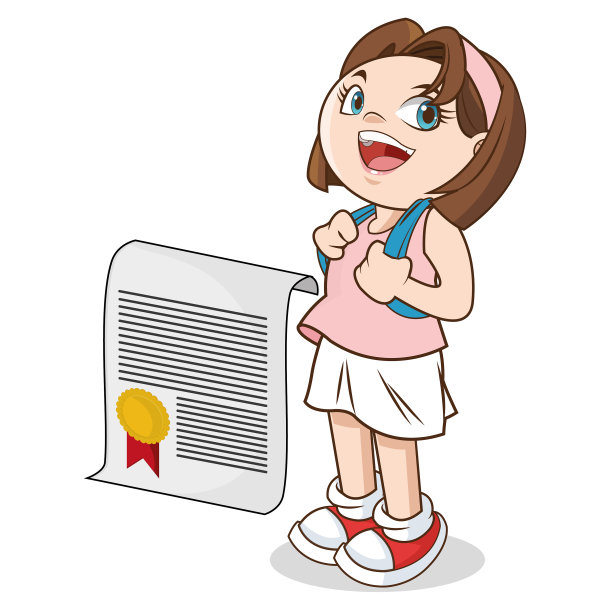 可爱的女孩与证书学校图片下载