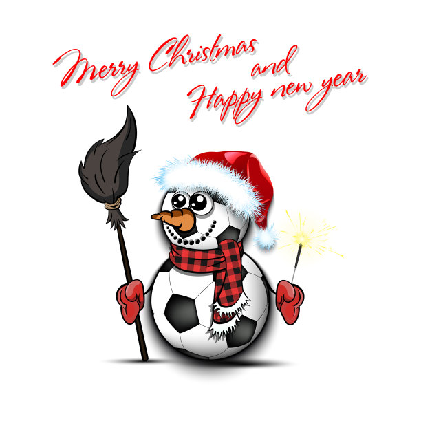 足球雪人，扫帚和火花图片下载