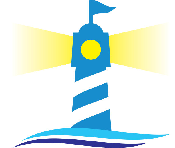 带有波浪标志的灯塔图片下载