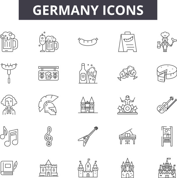 德国线图标标志设置大纲图片下载