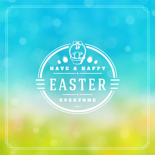 复活节贺卡文本模板和徽章图片下载
